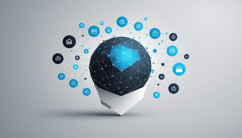 Inteligencia artificial y tecnología digital - esfera de red neuronal