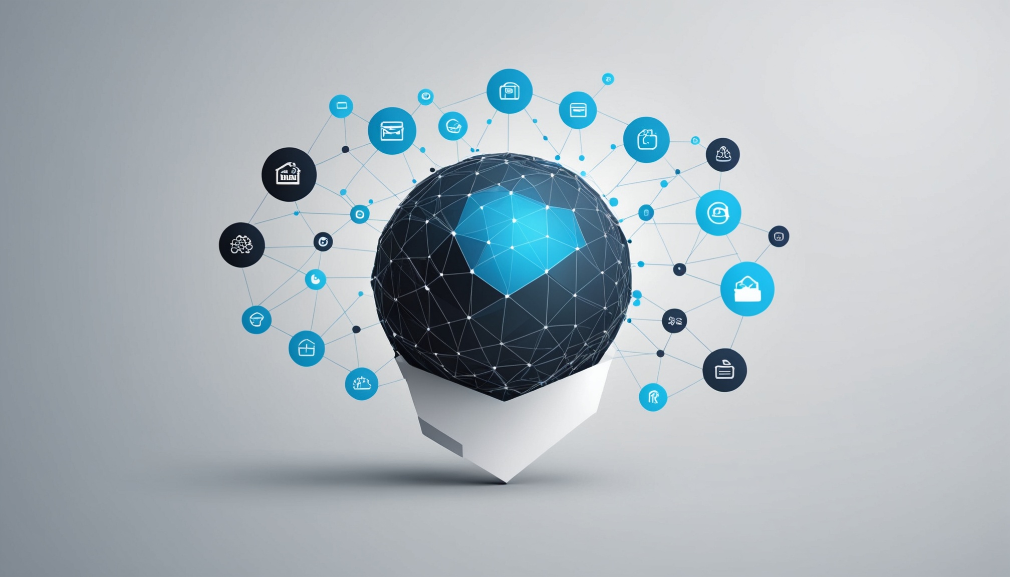 Inteligencia artificial y tecnología digital - esfera de red neuronal